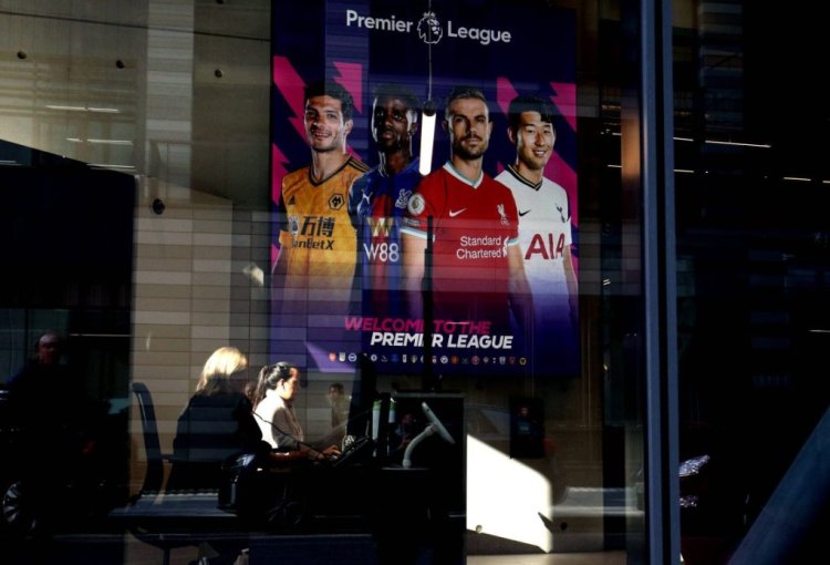 European Super League reaction A general view a Premier League banner in the reception area of the Premier League office, Paddington, London. Picture date: Tuesday April 20, 2021. PUBLICATIONxINxGERxSUIxAUTxONLY Copyright: xJonathanxBradyx 59293699