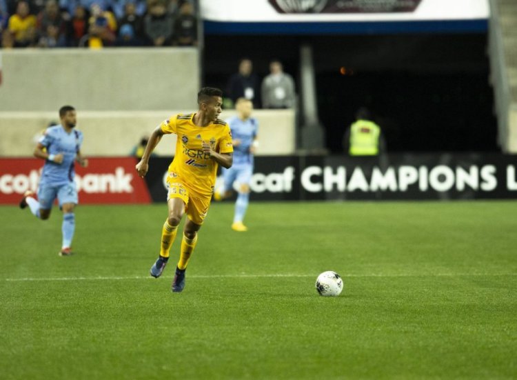 NYCFC vs Tigers UANL at Red Bull arena Francisco Meza 21 of Tigres UANL controls ball during Concacaf Champions League quarterfinal against NYCFC at Red Bull arena, Tigres won 1 - 0 Harrison New Jersey United States Copyright: LevxRadin