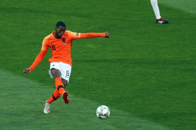 June 6, 2019 - Guimaraes, Portugal - GUIMARAES, PORTUGAL - JUNE 6: Gini Wijnaldum in action during the UEFA Nations League Semi-Final football match Netherlands vs England, at the Dom Afonso Henriques stadium in Guimaraes, Portugal, on June 6, 2019. Netherlands vs England - UEFA Nations League Semi-Final PUBLICATIONxINxGERxSUIxAUTxONLY - ZUMAn230 20190606_zaa_n230_520 Copyright: xPedroxFiuzax