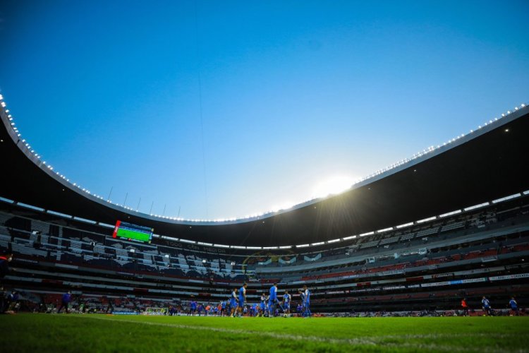 MEXICO CITY, MEXICO - FEBRUARY 27: General view of the Azteca Stadium prior the 7th round match between Cruz Azul and Santos Laguna as part of the Torneo Grita Mexico C22 Liga MX at Azteca Stadium on February 27, 2022 in Mexico City, Mexico. (Photo by Manuel Velasquez/Getty Images)