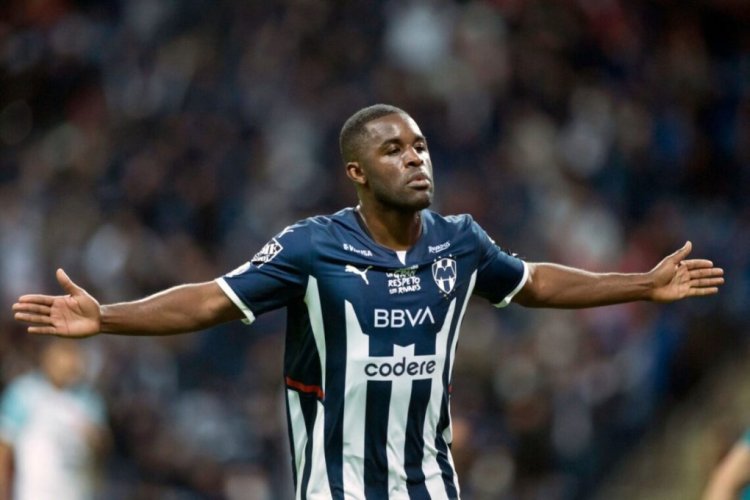 Monterrey's Joel Campbell celebrates after scoring against Mazatlan during the Mexican Clausura tournament football match at BBVA Bancomer stadium in Monterrey, Mexico, on March 11, 2021. (Photo by Julio Cesar AGUILAR / AFP) (Photo by JULIO CESAR AGUILAR/AFP via Getty Images)