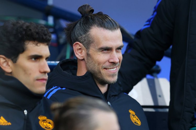 MANCHESTER, ENGLAND - APRIL 26: Gareth Bale of Real Madrid reacts during the UEFA Champions League Semi Final Leg One match between Manchester City and Real Madrid at Etihad Stadium on April 26, 2022 in Manchester, England. (Photo by Catherine Ivill/Getty Images)