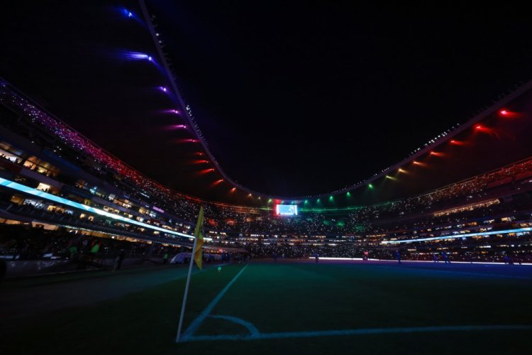 MEXICO CITY, MEXICO - MAY 19: General view of Azteca stadium during the semifinal first leg match between America and Pachuca as part of the Torneo Grita Mexico C22 Liga MX at Azteca Stadium on May 19, 2022 in Mexico City, Mexico. (Photo by Hector Vivas/Getty Images)