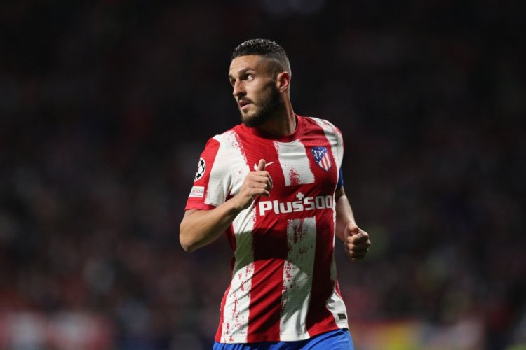MADRID, SPAIN - APRIL 13: Koke of Atletico de Madrid in action during the UEFA Champions League Quarter Final Leg Two match between Atletico Madrid and Manchester City at Wanda Metropolitano on April 13, 2022 in Madrid, Spain. (Photo by Gonzalo Arroyo Moreno/Getty Images)