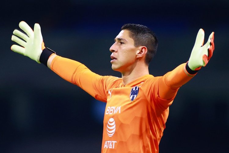 MEXICO CITY, MEXICO - MARCH 13: Hugo Gonzalez #1 of Monterrey gestures during the 11th round match between Cruz Azul and Monterrey as part of the Torneo Guard1anes 2021 Liga MX  at Azteca Stadium on March 13, 2021 in Mexico City, Mexico. (Photo by Hector Vivas/Getty Images)