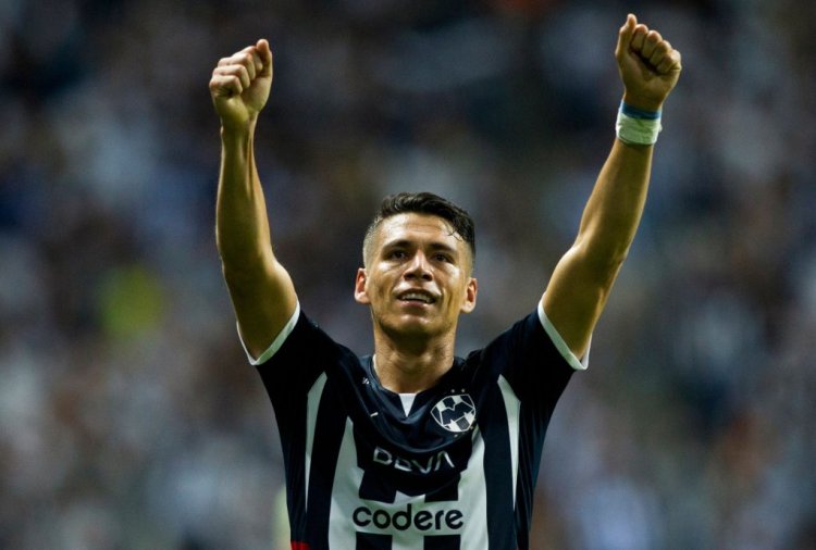 Hector Moreno of Monterrey celebrates after winning the CONCACAF Champions League football match against America at the BBVA Bancomer stadium in Monterrey, Mexico, on October 28, 2021. (Photo by Julio Cesar AGUILAR / AFP) (Photo by JULIO CESAR AGUILAR/AFP via Getty Images)
