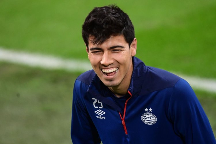 PSV Eindhoven's Mexican midfielder Erick Gutierrez reacts during a training session on the eve of the UEFA Champions League group B football match Inter Milan vs PSV Eindhoven on December 10, 2018 at the San Siro stadium in Milan. (Photo by Miguel MEDINA / AFP)        (Photo credit should read MIGUEL MEDINA/AFP via Getty Images)