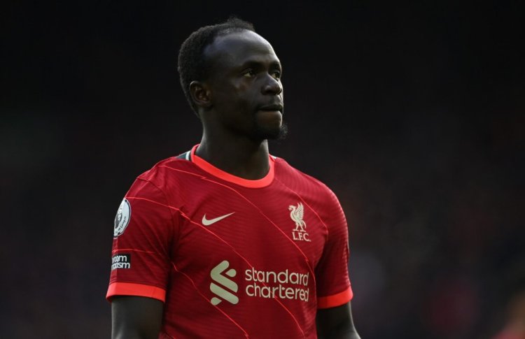 LIVERPOOL, ENGLAND - FEBRUARY 19: Sadio Mané of Liverpool during the Premier League match between Liverpool and Norwich City at Anfield on February 19, 2022 in Liverpool, England. (Photo by Gareth Copley/Getty Images)