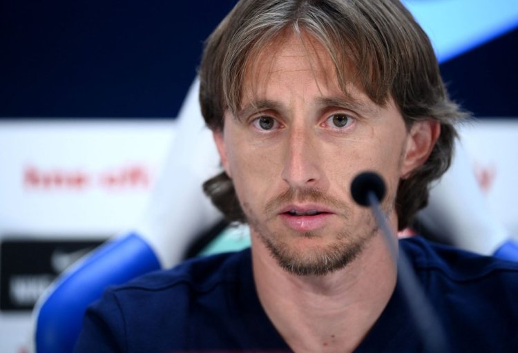 Croatia's national football team midfielder Luka Modric attends a press conference at the Poljud stadium in Spilt on June 5, 2022, on the eve of their UEFA Nations League A Group 1 first leg football match against France. (Photo by FRANCK FIFE / AFP) (Photo by FRANCK FIFE/AFP via Getty Images)