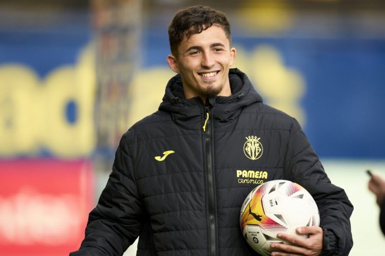 VILLARREAL, SPAIN - FEBRUARY 27: Yeremi Pino of Villarreal CF looks at the end of the match after scoring four goals  during the LaLiga Santander match between Villarreal CF and RCD Espanyol at Estadio de la Ceramica on February 27, 2022 in Villarreal, Spain. (Photo by Aitor Alcalde/Getty Images)