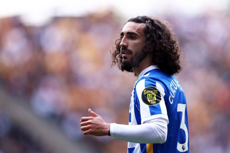 WOLVERHAMPTON, ENGLAND - APRIL 30: Marc Cucurella of Brighton & Hove Albion in action during the Premier League match between Wolverhampton Wanderers and Brighton & Hove Albion at Molineux on April 30, 2022 in Wolverhampton, England. (Photo by Naomi Baker/Getty Images)