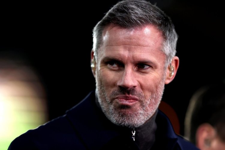 WOLVERHAMPTON, ENGLAND - MARCH 18: Jamie Carragher , Ex footballer and sky sports pundit and presenter looks on during the Premier League match between Wolverhampton Wanderers and Leeds United at Molineux on March 18, 2022 in Wolverhampton, England. (Photo by Naomi Baker/Getty Images)