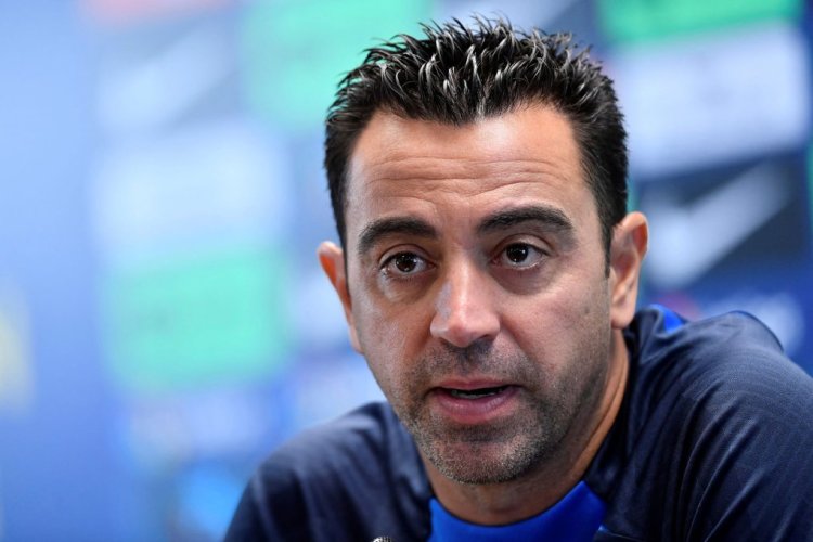 FC Barcelona's Spanish coach Xavi addresses a press conference on the eve of their Spanish League football match against Real Madrid at the Joan Gamper training ground in Sant Joan Despi, near Barcelona on October 15, 2022. (Photo by Pau BARRENA / AFP) (Photo by PAU BARRENA/AFP via Getty Images)