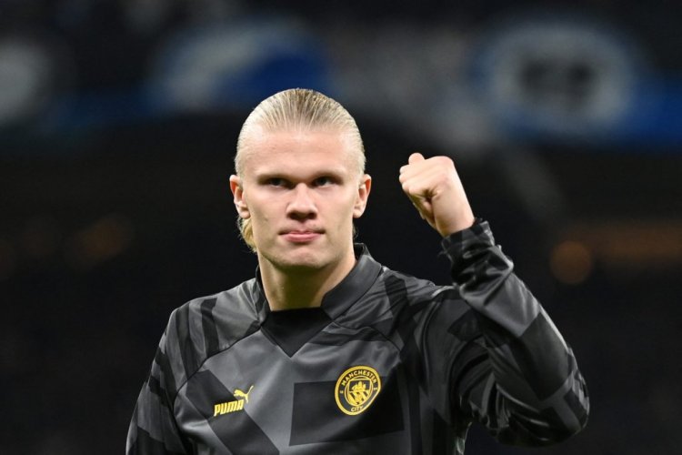 Manchester City's Norwegian striker Erling Haaland reacts after the end the UEFA Champions League 1st round day 4 group G football match FC Copenhagen vs Manchester City in Copenhagen, Denmark, on October 11, 2022. (Photo by Jonathan NACKSTRAND / AFP) (Photo by JONATHAN NACKSTRAND/AFP via Getty Images)