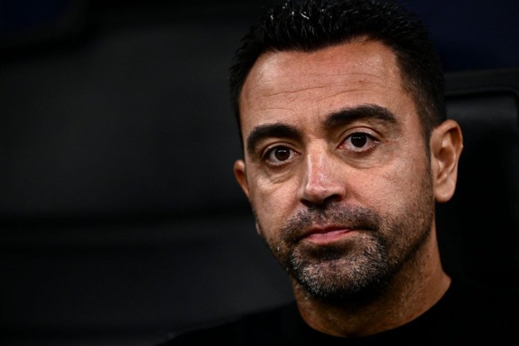 Barcelona's Spanish coach Xavi Hernandez looks on prior to the UEFA Champions League Group C football match between Inter Milan and FC Barcelona on October 4, 2022 at the Giuseppe-Meazza (San Siro) stadium in Milan. (Photo by Marco BERTORELLO / AFP) (Photo by MARCO BERTORELLO/AFP via Getty Images)