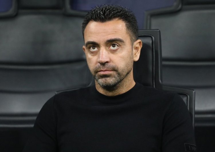 MILAN, ITALY - OCTOBER 04: FC Barcelona coach Xavi Hernandez looks on before the UEFA Champions League group C match between FC Internazionale and FC Barcelona at San Siro Stadium on October 04, 2022 in Milan, Italy. (Photo by Marco Luzzani/Getty Images)