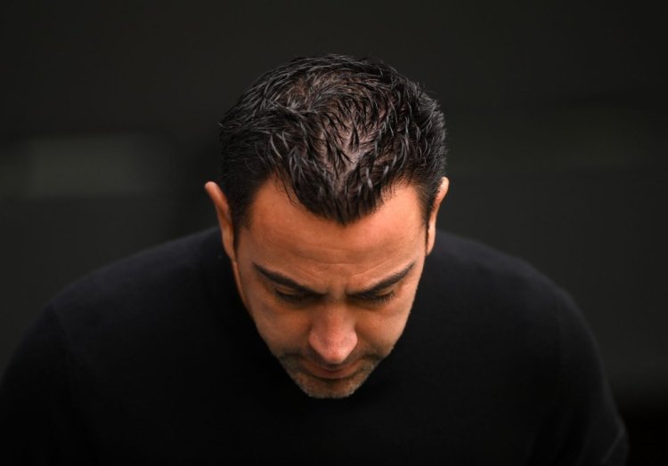 MADRID, SPAIN - OCTOBER 16: Xavi, Head Coach of FC Barcelona, looks on prior to the LaLiga Santander match between Real Madrid CF and FC Barcelona at Estadio Santiago Bernabeu on October 16, 2022 in Madrid, Spain. (Photo by David Ramos/Getty Images)