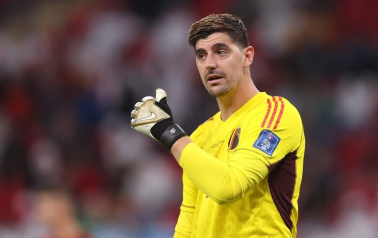 DOHA, QATAR - NOVEMBER 23:  Thibaut Courtois of Belgium looks on during the FIFA World Cup Qatar 2022 Group F match between Belgium and Canada at Ahmad Bin Ali Stadium on November 23, 2022 in Doha, Qatar. (Photo by Julian Finney/Getty Images)
