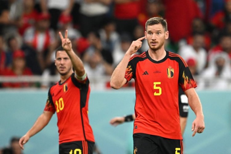 DOHA, QATAR - NOVEMBER 27: Jan Vertonghen of Belgium reacts during the FIFA World Cup Qatar 2022 Group F match between Belgium and Morocco at Al Thumama Stadium on November 27, 2022 in Doha, Qatar. (Photo by Clive Mason/Getty Images)