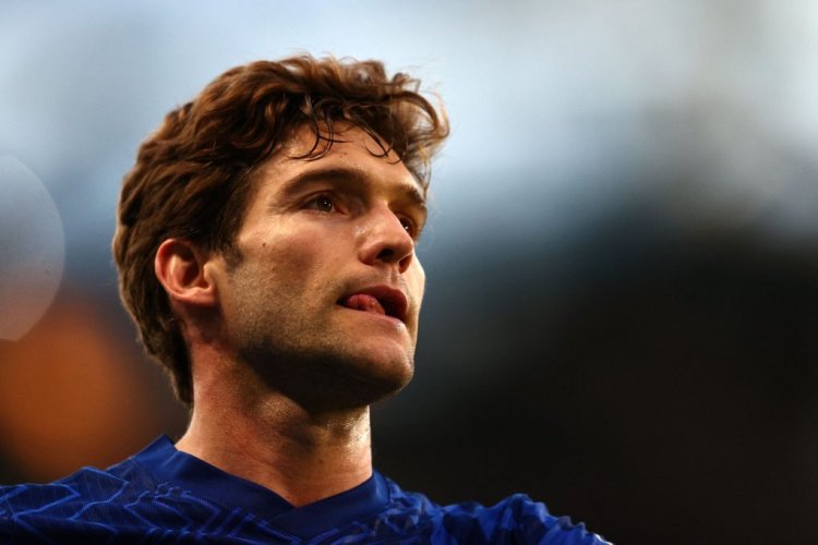 Chelsea's Spanish defender Marcos Alonso looks on during the English Premier League football match between Chelsea and Leicester City at Stamford Bridge in London on May 19, 2022. - RESTRICTED TO EDITORIAL USE. No use with unauthorized audio, video, data, fixture lists, club/league logos or 'live' services. Online in-match use limited to 120 images. An additional 40 images may be used in extra time. No video emulation. Social media in-match use limited to 120 images. An additional 40 images may be used in extra time. No use in betting publications, games or single club/league/player publications. (Photo by Adrian DENNIS / AFP) / RESTRICTED TO EDITORIAL USE. No use with unauthorized audio, video, data, fixture lists, club/league logos or 'live' services. Online in-match use limited to 120 images. An additional 40 images may be used in extra time. No video emulation. Social media in-match use limited to 120 images. An additional 40 images may be used in extra time. No use in betting publications, games or single club/league/player publications. / RESTRICTED TO EDITORIAL USE. No use with unauthorized audio, video, data, fixture lists, club/league logos or 'live' services. Online in-match use limited to 120 images. An additional 40 images may be used in extra time. No video emulation. Social media in-match use limited to 120 images. An additional 40 images may be used in extra time. No use in betting publications, games or single club/league/player publications. (Photo by ADRIAN DENNIS/AFP via Getty Images)