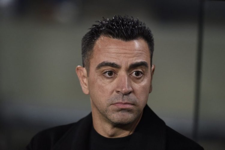Barcelona's Spanish coach Xavi looks on prior the Spanish league football match between FC Barcelona and UD Almeria at the Camp Nou stadium in Barcelona on November 5, 2022. - Barcelona's Pique plays his last match as he announced his retirement after stellar career. (Photo by Josep LAGO / AFP) (Photo by JOSEP LAGO/AFP via Getty Images)