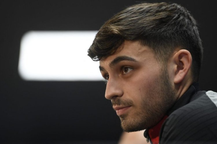 Barcelona's Spanish midfielder Pedri holds a press conference at the Joan Gamper training ground in Sant Joan Despi on October 11, 2022 on the eve of their UEFA Champions League 1st round, group C, football match against Inter Milan. (Photo by Josep LAGO / AFP) (Photo by JOSEP LAGO/AFP via Getty Images)