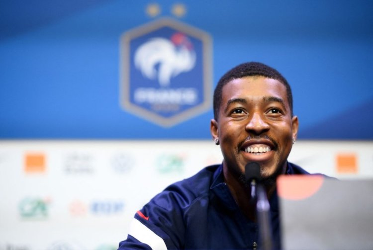 France's defender Presnel Kimpembe gives a press conference at the Stade de France stadium in Saint-Denis, north of Paris, on June 12, 2022 on the eve of the UEFA Nations League match against Croatia. (Photo by FRANCK FIFE / AFP) (Photo by FRANCK FIFE/AFP via Getty Images)