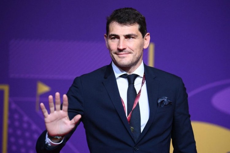 Former Spanish footballer and world cup winner Iker Casillas arrives for the draw for the 2022 World Cup in Qatar at the Doha Exhibition and Convention Center on April 1, 2022. (Photo by FRANCK FIFE / AFP) (Photo by FRANCK FIFE/AFP via Getty Images)