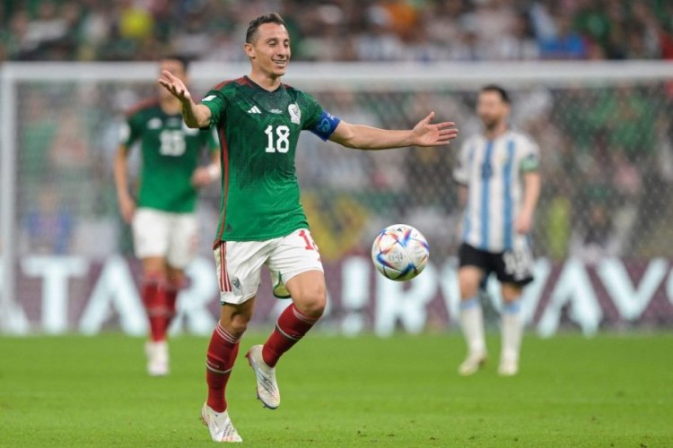 Mexico's midfielder #18 Andres Guardado reacts during the Qatar 2022 World Cup Group C football match between Argentina and Mexico at the Lusail Stadium in Lusail, north of Doha on November 26, 2022. (Photo by JUAN MABROMATA / AFP) (Photo by JUAN MABROMATA/AFP via Getty Images)