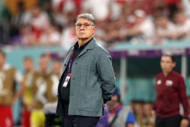 DOHA, QATAR - NOVEMBER 22: Gerardo Martino, Head Coach of Mexico, looks on during the FIFA World Cup Qatar 2022 Group C match between Mexico and Poland at Stadium 974 on November 22, 2022 in Doha, Qatar. (Photo by Dean Mouhtaropoulos/Getty Images)