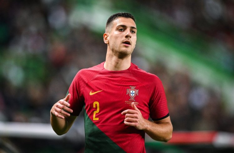 LISBON, PORTUGAL - NOVEMBER 17: Diogo Dalot of Portugal in action during the friendly match between Portugal and Nigeria at Estadio Jose Alvalade on November 17, 2022 in Lisbon, Portugal. (Photo by Octavio Passos/Getty Images)