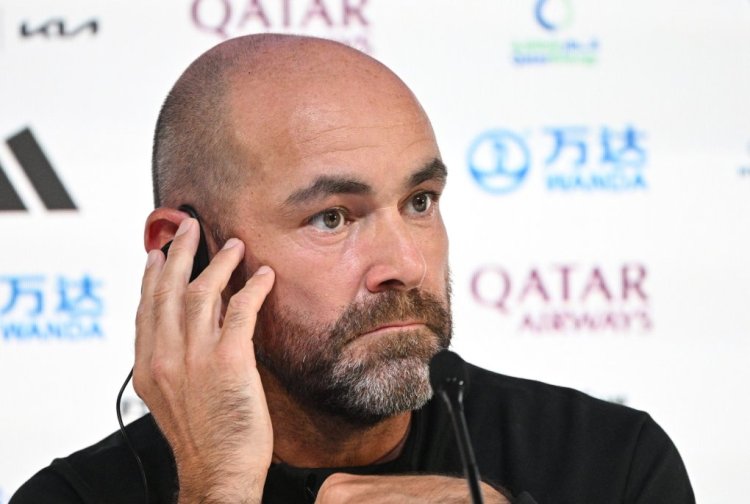 DOHA, QATAR - NOVEMBER 19:  Felix Sanchez, head coach of Qatar talks with the media during the Qatar Press Conference at  on November 19, 2022 in Doha, Qatar. (Photo by Stuart Franklin/Getty Images)