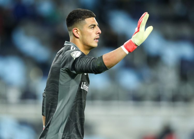 ST. PAUL, MINNESOTA - APRIL 24: David Ochoa #1 of Real Salt Lake looks on after making a save against Minnesota United in the second half of the game at Allianz Field on April 24, 2021 in St Paul, Minnesota. Real Salt Lake defeated Minnesota 2-1. (Photo by David Berding/Getty Images)