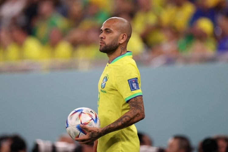 DOHA, QATAR - DECEMBER 05: Dani Alves of Brazil during the FIFA World Cup Qatar 2022 Round of 16 match between Brazil and South Korea at Stadium 974 on December 05, 2022 in Doha, Qatar. (Photo by Michael Steele/Getty Images)