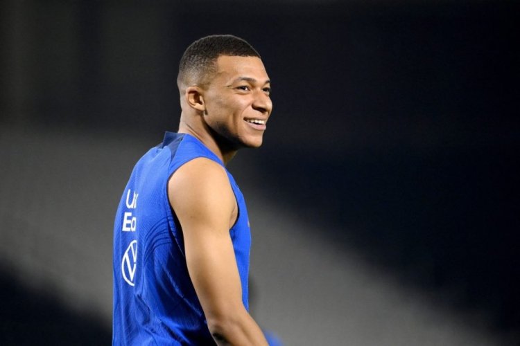 France's forward Kylian Mbappe smiles during a training session at the Jassim-bin-Hamad Stadium in Doha on December 2, 2022, during the Qatar 2022 World Cup football tournament. (Photo by FRANCK FIFE / AFP) (Photo by FRANCK FIFE/AFP via Getty Images)