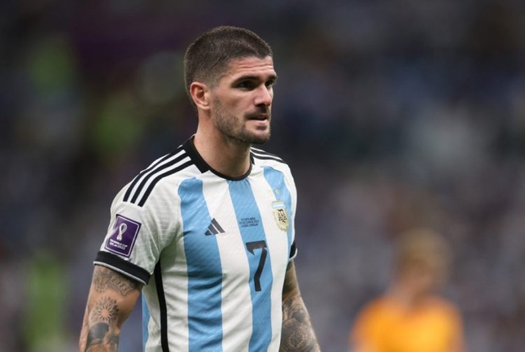 LUSAIL CITY, QATAR - DECEMBER 09: Rodrigo De Paul of Argentina  during the FIFA World Cup Qatar 2022 quarter final match between Netherlands and Argentina at Lusail Stadium on December 09, 2022 in Lusail City, Qatar. (Photo by Catherine Ivill/Getty Images)