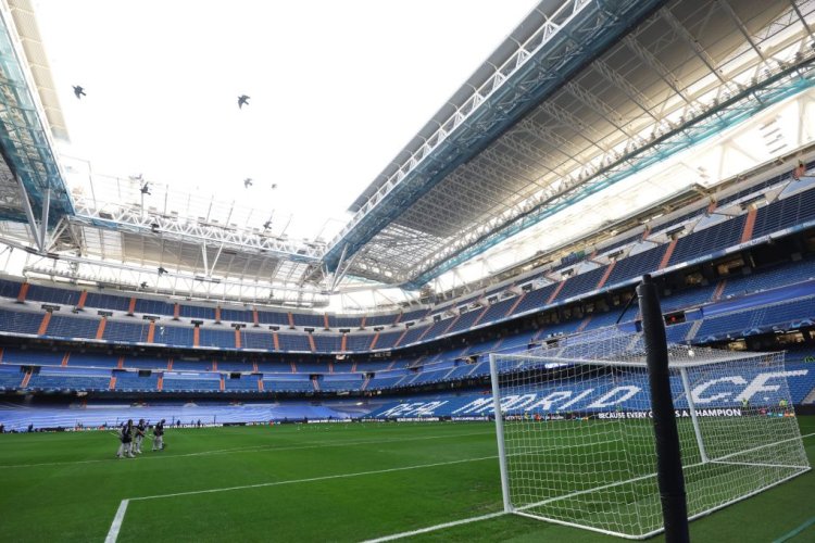 MADRID, SPAIN - NOVEMBER 02: A general view inside the stadium prior to the UEFA Champions League group F match between Real Madrid and Celtic FC at Estadio Santiago Bernabeu on November 02, 2022 in Madrid, Spain. (Photo by Clive Brunskill/Getty Images)
