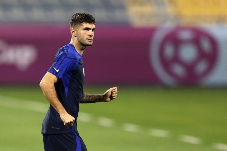 DOHA, QATAR - DECEMBER 02: Christian Pulisic of United States trains during United States Training Session ahead of their Round of Sixteen match against Netherlands at  on December 02, 2022 in Doha, Qatar. (Photo by Christopher Lee/Getty Images)
