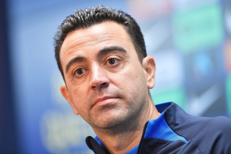 Barcelona's Spanish coach Xavi gives a press conference at the Joan Gamper training ground in Sant Joan Despi, near Barcelona, on December 30, 2022, on the eve of their Spanish League football match against RCD Espanol. (Photo by Pau BARRENA / AFP) (Photo by PAU BARRENA/AFP via Getty Images)
