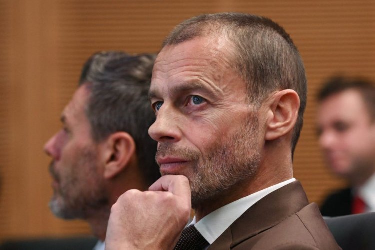 UEFA president Aleksander Ceferin attends the draw for the round of 16 of the 2022-2023 UEFA Champions League football tournament in Nyon on November 7, 2022. (Photo by Fabrice COFFRINI / AFP) (Photo by FABRICE COFFRINI/AFP via Getty Images)