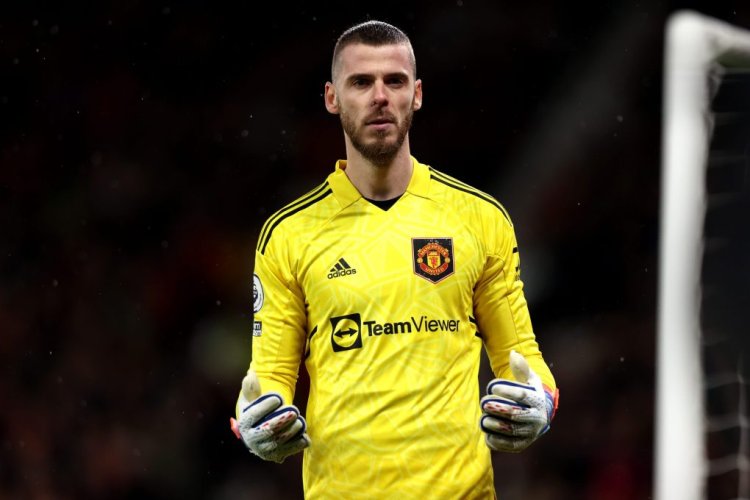 MANCHESTER, ENGLAND - JANUARY 03: David De Gea of Manchester United during the Premier League match between Manchester United and AFC Bournemouth at Old Trafford on January 03, 2023 in Manchester, England. (Photo by Naomi Baker/Getty Images)