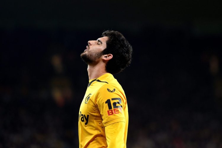WOLVERHAMPTON, ENGLAND - NOVEMBER 12: Goncalo Guedes of Wolverhampton Wanderers reacts during the Premier League match between Wolverhampton Wanderers and Arsenal FC at Molineux on November 12, 2022 in Wolverhampton, England. (Photo by Harriet Lander/Getty Images)
