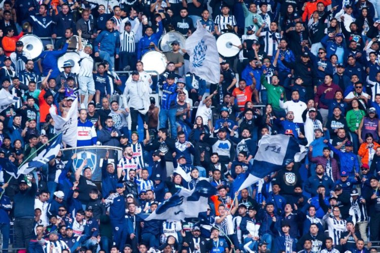 Fans of Monterrey cheer for their team during the Mexican Clausura 2023 tournament   football match against Necaxa at the BBVA Bancomer stadium in Monterrey, Mexico on February 18, 2023. (Photo by Julio Cesar AGUILAR / AFP) (Photo by JULIO CESAR AGUILAR/AFP via Getty Images)