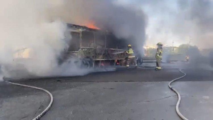 incendio de camión